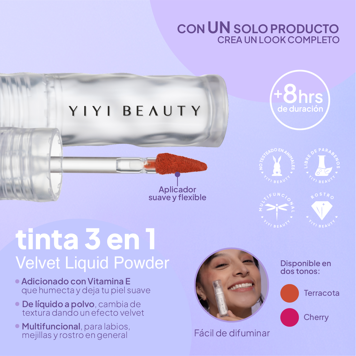 Tinta 3 en 1 / Blush | Velvet Liquid Powder