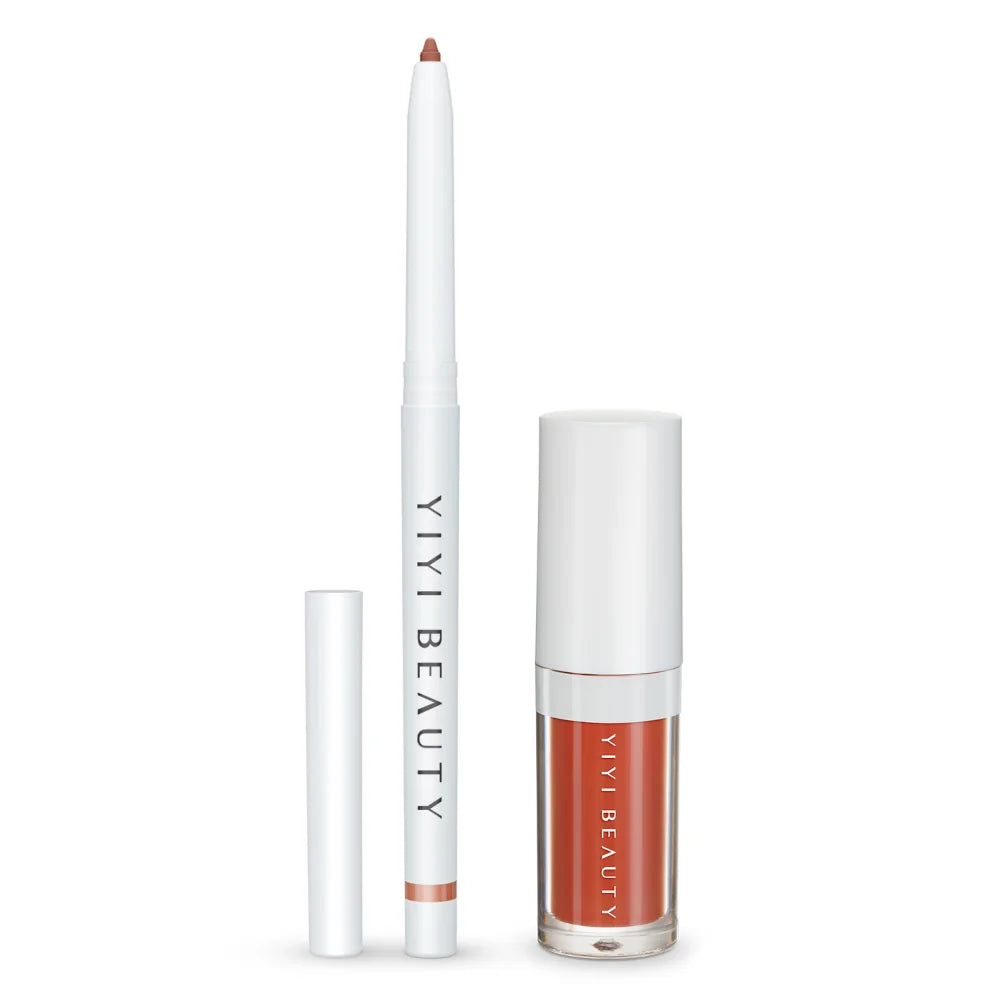 Set de labios delineador y lip oil  rosewood