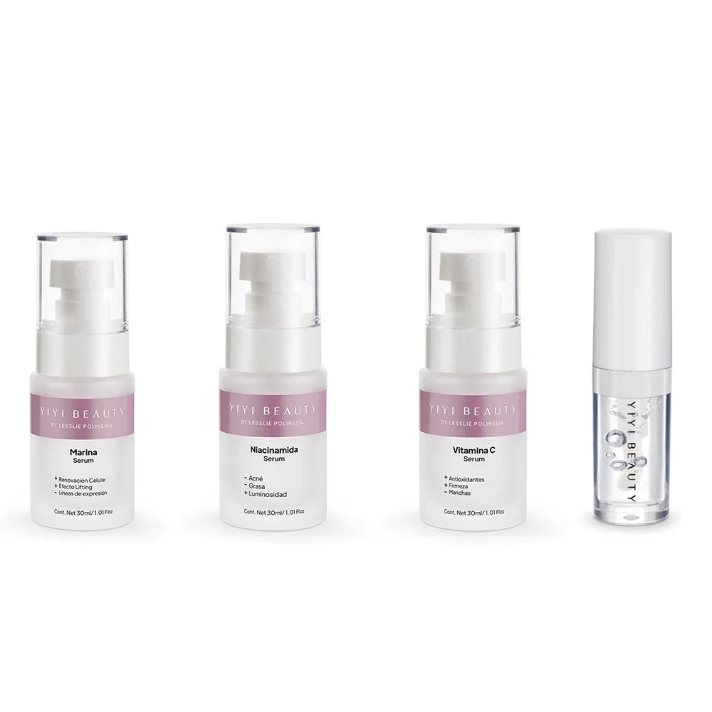 Serum Marina + Serum Niacinamida + Serum Vitamina C + Lip Oil Breeze